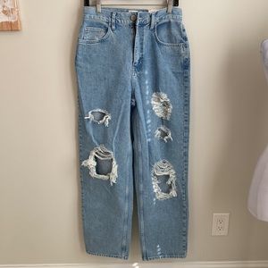 BDG UO High Rise Baggy Distressed Jeans